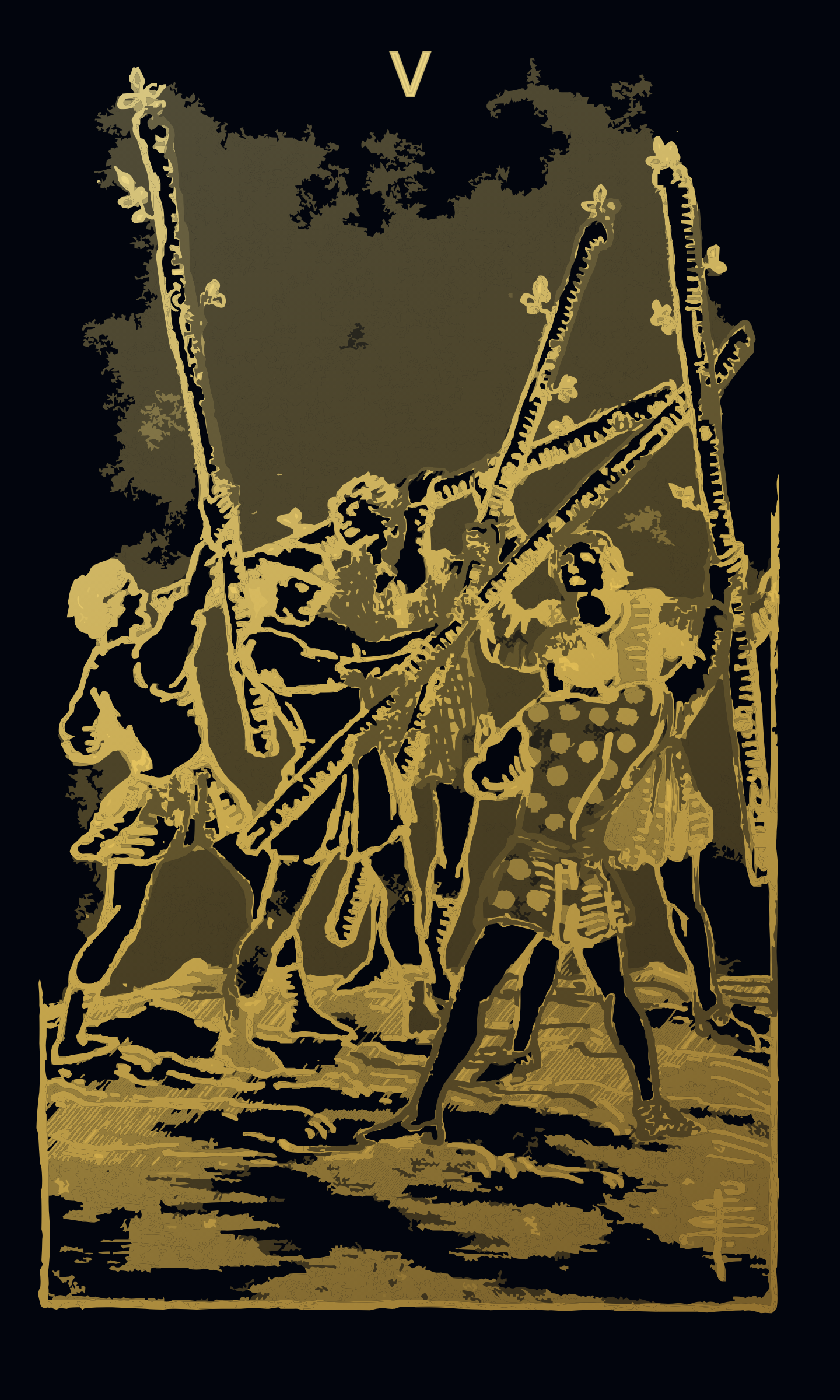 Five of Wands tarot card