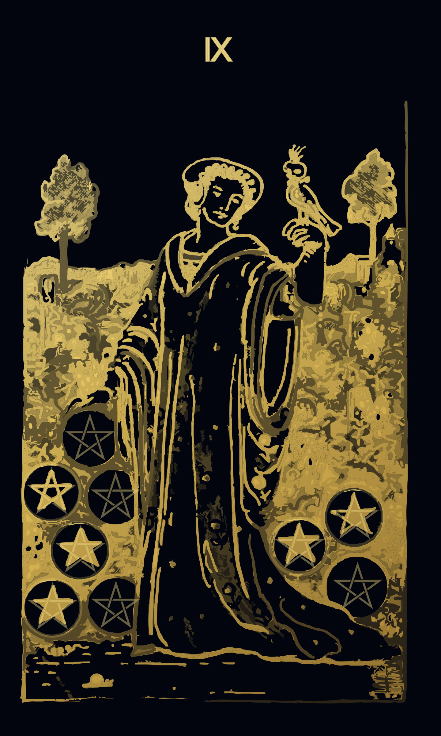 Nine of Pentacles tarot card
